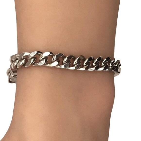 Avon Cuban Chain Link Bracelet Silver Tone - Picture 3 of 3